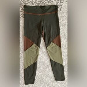 Joy Lab Color Block Mesh Leggings Athleisure Olive Brown Khaki Medium